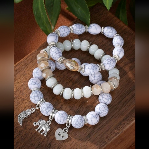 Elephant + Jeart multilayer bracelets - Picture 2 of 3